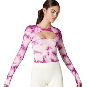 NUX Peek a Boo Ribbed Long Sleeve - WHITE